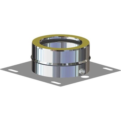 PIASTRA DI BASE CON SCARICO CONDENSA DOPPIA PARETE Ø 150/200 mm