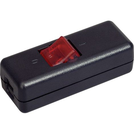 interBär 8010-104.01 Schnurschalter Schwarz, Rot 2 x Aus/Ein 10 A 1 St.