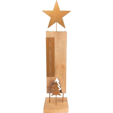 TrendLine Deko Holz/Metall Aufsteller Stern 24 x 14,5 x 96,5 cm Weihnachten (1/2)