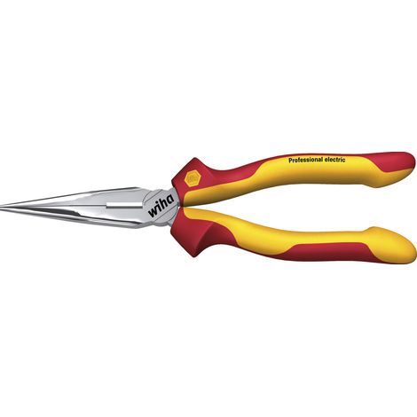 Wiha Pinza a becchi mezzitondi Professional electric Con tagliente, forma diritta 160 mm, 6 1/2" (26720)