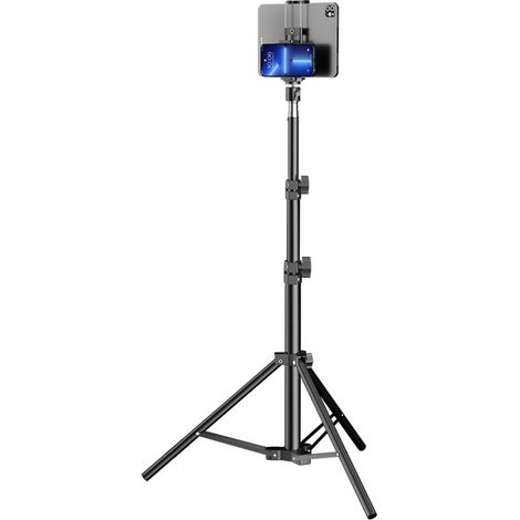 Support Téléphone Et Tablette - Trépied Réglable 120cm - Pour Streaming Musique Bureau - Noir - 1 Pièce (1/5)