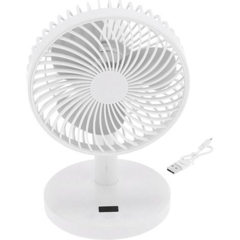 Mini ventilateur de bureau 4 vitesses, rechargeable USB, vent puissant, pour intérieur (1/5)