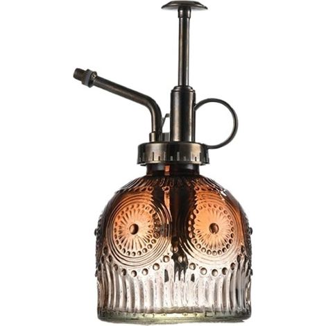 Glas-Pflanzensprüher (230 ml) – Vintage-Sprühgerät mit Aufsatzpumpe für Pflanzen und Sukkulenten – (Braun und weiß) (1/4)