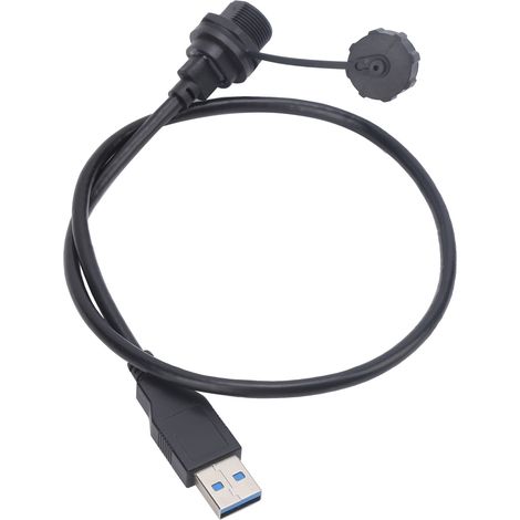 Connecteur USB Type-C femelle étanche à visser, prise murale étanche IP67, sortie d'alimentation 0.3m, montage sur panneau, filetage verrouillable, E10TPC-TF-F/U3-A-M (1/5)