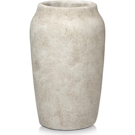 Grand vase rustique pour fleurs de 23 cm, vase en ciment avec ouverture de 10,9 cm, grands vases vert-de-gris vintage pour herbes de la pampa, plantes sèches, salon, table, entrée, salle de (1/5)