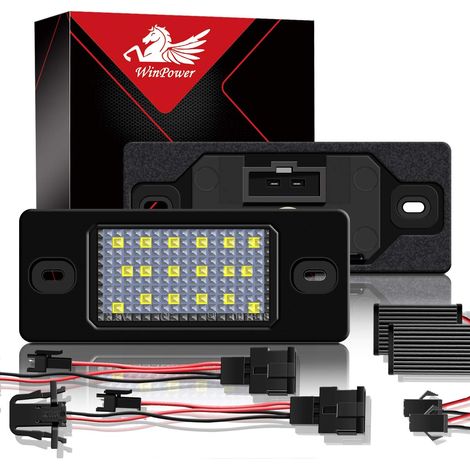 LED Éclairage plaque immatriculation ampoules CanBus 6000K Blanc Feux arrière Compatible avec Passat B5.5 5D Tiguan Bora Golf 4/5 5D Cayenne etc., 2Pcs (1/5)