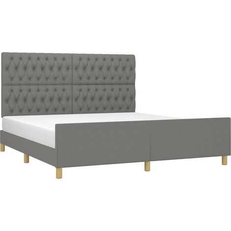 Cama sin colchón de tela gris oscuro 180x200 cm vidaXL (1/5)