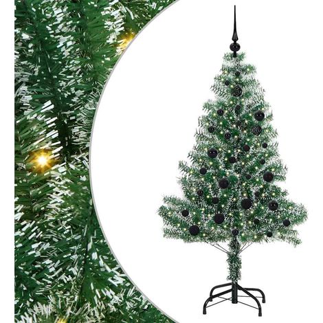 Árbol de Navidad Artificial Nevado con Luz LED Verde y 150 cm vidaXL