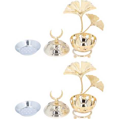 Portacandele in metallo a forma di stella araba, luna e albero di ginkgo diffusore di aromi decorazione per la casa (1/5)