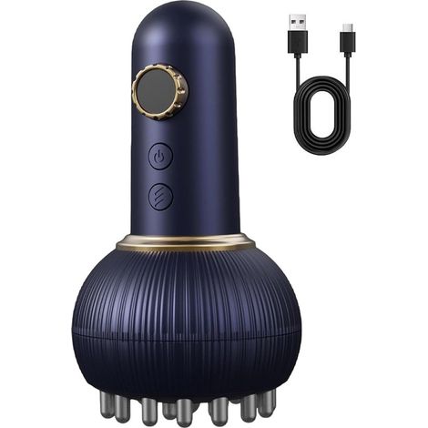 Brosse de massage électrique étanche, appareil de massage pour ventre, jambes et dos, brosse de massage du corps, relaxante, bleu (1/5)