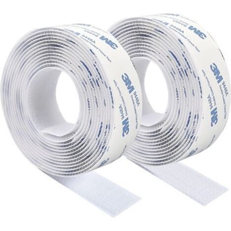 3M Scratch Double-Sided Adhesive Tape, Powerful White Nylon Double-Sided Adhesive Tape, Trace-Free, 3m x 2cm, for Floor Mats, Cushions and Clothing (1/4)