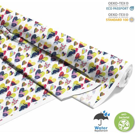 TESSUTI DECORATIVI PER ESTERNI OXFORD - Motivo Cuori Marini I DX237 (1/5)