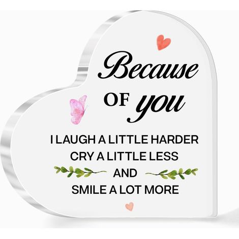 Plaque acrylique cœur effet cristal décoratif, souvenir moderne, idée cadeau pour elle ou lui（10 cm) (1/4)