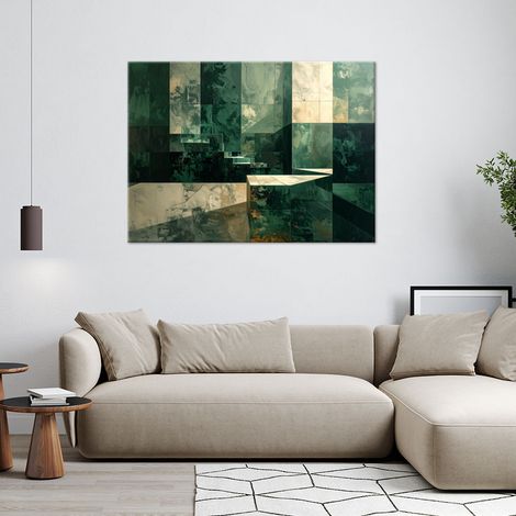 Wandbild Abstrakte Architektur grün beige 60x40 (1/4)