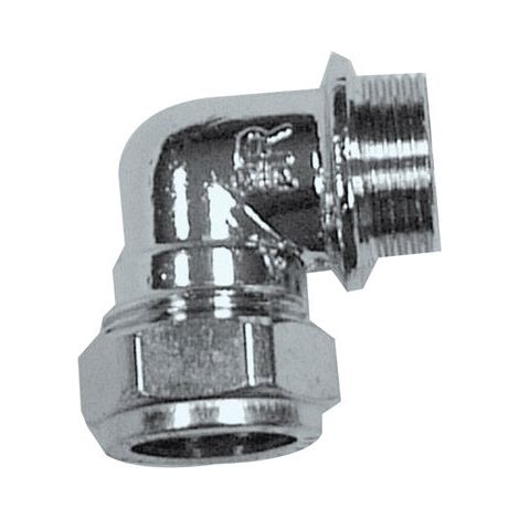 PrimaPlus Chrome Brass Compression Elbow 15mm x 1/2" Male (1/3)