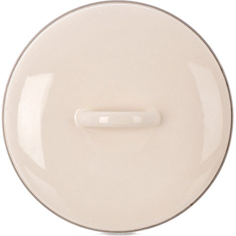 20 cm Cream Enamel Pot Lid with Handle (1/5)