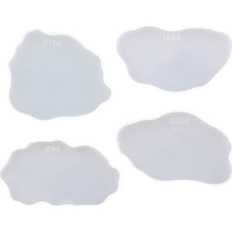 Moule À Sous-Verre Résine - Forme Irrégulière Ronde - Pour Création DIY Décoration Intérieure - Lot De 4 Pièces