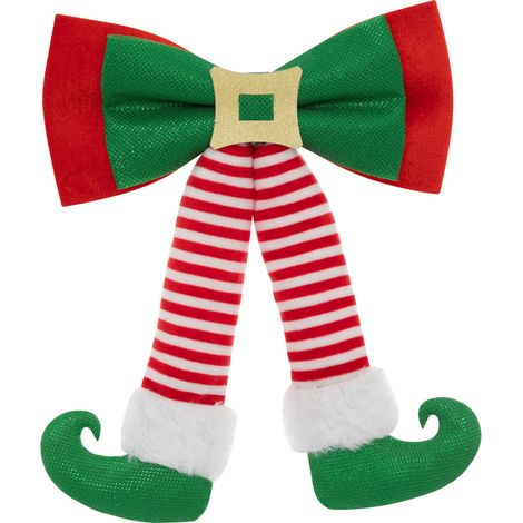 Déco de Noël Noeud Lutin Vert et Rouge 24 x 32 cm - Feeric Christmas (1/3)