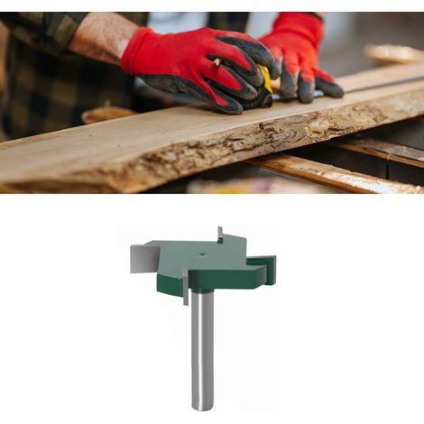 Couteau en T à quatre lames, manche de 1/4, couteau à rainurer, couteau de travail du bois, qualité industrielle, couteau en T à quatre dents, vert foncé. (1/5)