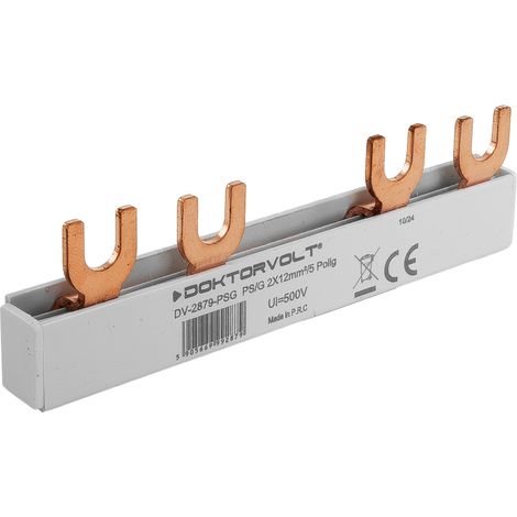 Barre omnibus à connexion peigne biphasée à 5 modules, pont 12MM2 pour modèles S (1/5)