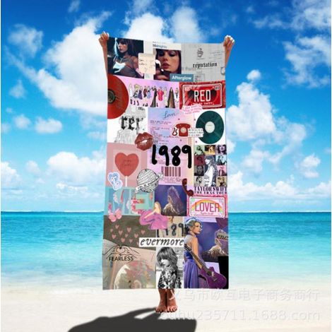 Filiyano-Serviette de bain Taylor Swift, couverture de plage épaisse en microfibre 75 x 150 cm, cadeau C 75 x 150 cm (1/2)