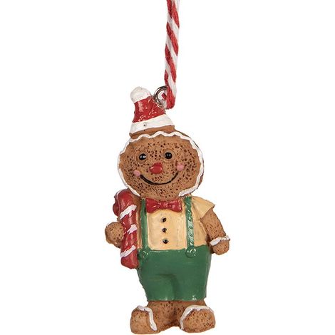 Suspension de Noël Bonhomme de Pain d'Épices Décoration en Plastique Marron 3x1x6 cm - PANGIVO (1/4)