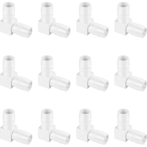 Raccord tuyau coudé 90 degrés 10 mm 10 Pièces, embout barbelé L en plastique PE, connecteur pour tube silicone eau air, union épissoir (1/5)