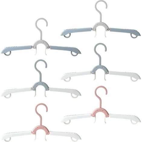 6 cintres pliables antidérapants, compacts pour vêtements délicats, maison, hôtel, voyage et camping. (1/5)