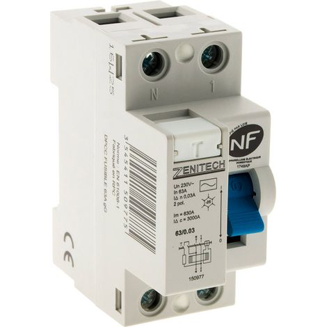Interrupteur Différentiel 63a 30ma Ac Zenitech Protection Différentielle Des Personnes Et Des Circuits - Hbf (1/4)