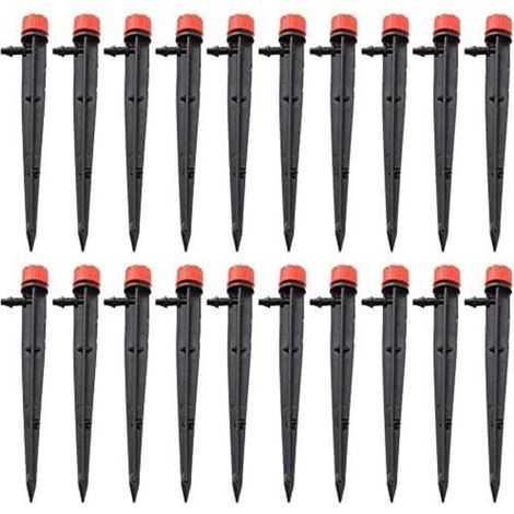 60pcs Irrigation goutteurs réglable Micro Irrigation Goutte à Goutte 8 Sortie d'eau Jardin arroseur goutteur Outil d'arrosage (1/5)