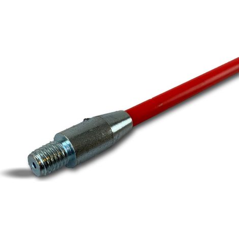 Kibros – Canne de ramonage en fibre de verre 1,5 m – Embout acier fileté M12 x 1,75 mm – Flexible pour conduits courbés – Usage professionnel et domestique