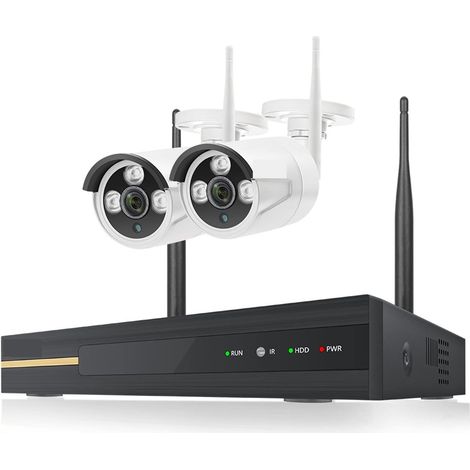 Système de caméra de sécurité à domicile 8CH NVR 3MP système de caméra sans fil enregistrement Audio extérieur étanche P2P Wifi sécurité IP caméra ensemble Kit de Surveillance vidéo ( Size : 1T , Colo (1/5)