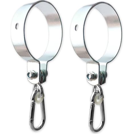 Set di 2 ganci per altalena con moschettone, collare per altalena in metallo Ø100 mm per altalene sospese, parco giochi per bambini, collare per altalena