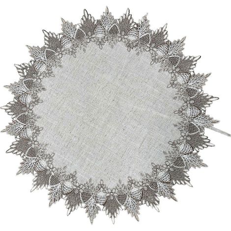 Set de table en dentelle, set de table rond antidérapant, nappe isolante, anti-brûlure et résistante aux taches d'huile pour la table de cuisine et de salle à manger (1/5)