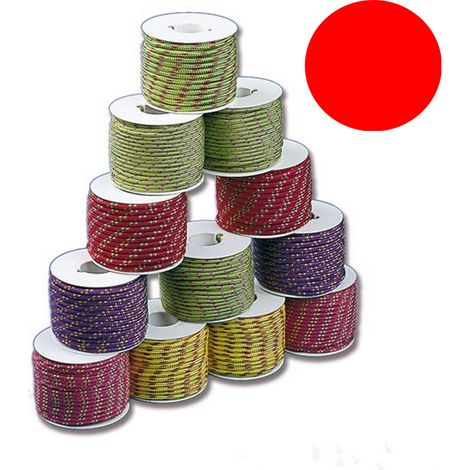 Treccia in poliestere colorato 1 bobinetta trecciata 16 fusi 22 mt rosso nautica