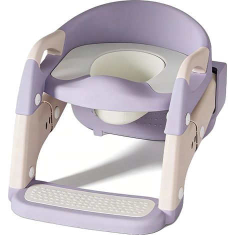 Riduttore per WC per bambini, altezza regolabile, design antiscivolo, viola (1/2)