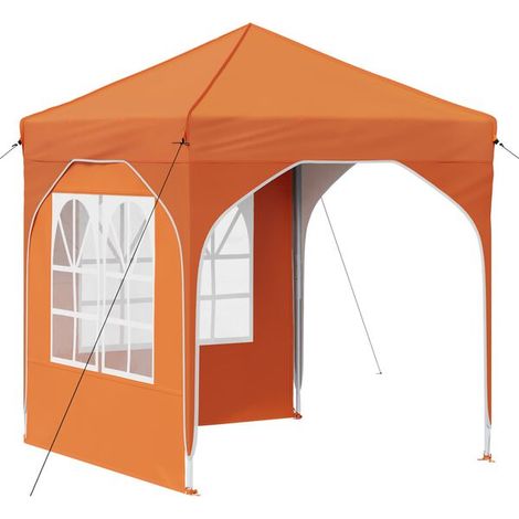 Tente de réception portable orange, dimensions : 192 x 192 x 245 cm (1/2)