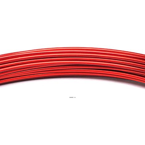 Fil aluminium Rouge souple D 2 mm L 12 metrès décoration - couleur: Rouge