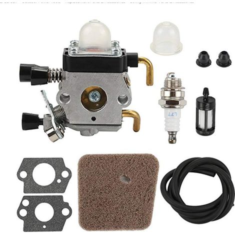 Kit carburateur C1Q-S97 compatible Stihl HS45 FS38 FS45 FS46 FS8, fourni avec capot de filtre à air pour débroussailleuse et taille-haie. (1/4)