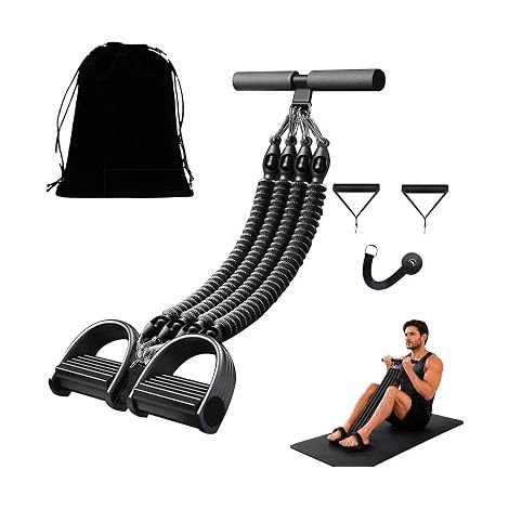 Extracteur De Pédale De Sport Multifonctionnel, Fitness À Domicile, Bande De Résistance À Commande Au Pied avec Corde De Tension À 4 Tubes pour L'entraînement Abdominal, Taille, Bras, Jambes Etc (1/5)