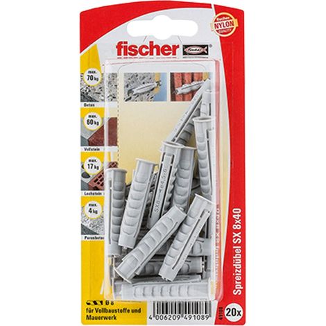 Fischer 20x Dübel SX 8x40 - 49108 Auslauf