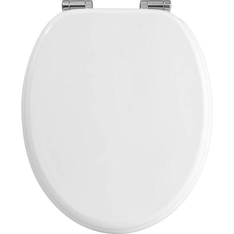 WOLTU Copriwater Universale in Legno Sedile WC Coperchio Tavoletta Copri WC Bianco
