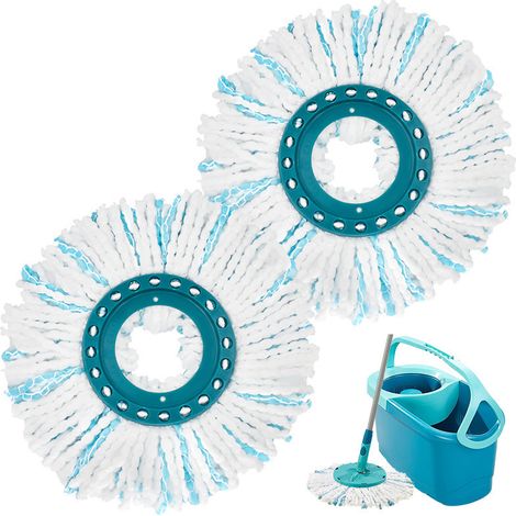 Lot de 2 têtes de balai rotatif à microfibre compatibles Leifheit, accessoires de rechange (1/4)