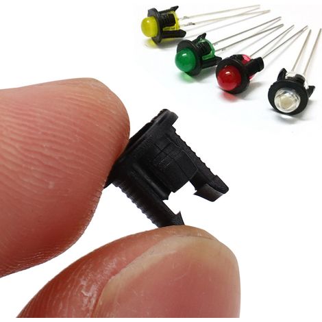 Support de diode LED (200 pièces) en plastique noir, 5 mm, accessoire pour composants électroniques (1/5)