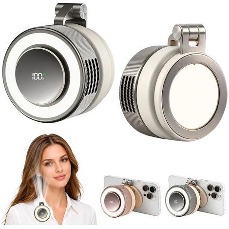 Ventilateur à Clip Magnétique, 1 pièce Ventilateur Portable USB avec Éclairage LED pour Bureau-Argenté (1/5)