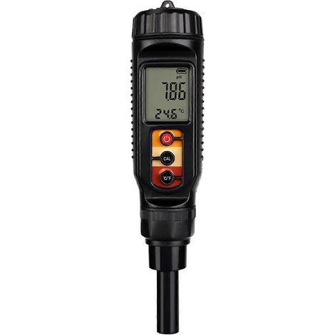 Digitales pH-Meter für Lebensmittel (0,00–14,00), hochpräzise ATC-Flachsonde, schwarz (1/5)