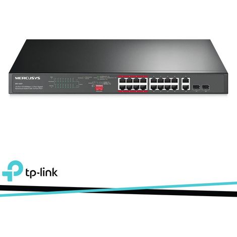 16-PORT 10/100MBPS + 2-PORT GIGABIT RACKMOUNT SWITCH 16POE+