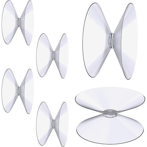 Ventouses Double Face, 6 Pièces 4 cm Ventouses Transparentes, Extra Fortes PVC Plastique Suspension Rideau Isolant Ventouse pour Miroir De Table En Verre, Miroir de fenêtre de salle (1/5)