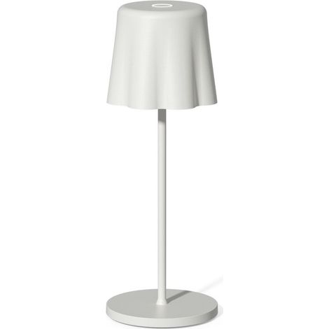 Fade Lampada da Tavolo Aladina Led Ricaricabile H 30 Cm D 11 Cm Wireless Dimmerabile Bianco (1/2)