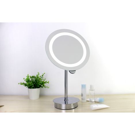Primaster Kosmetikspiegel mit LED-Beleuchtung 5-fach Vergrößerung rund